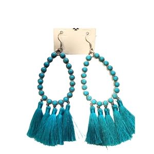 Turquoise tassel earrings NWT